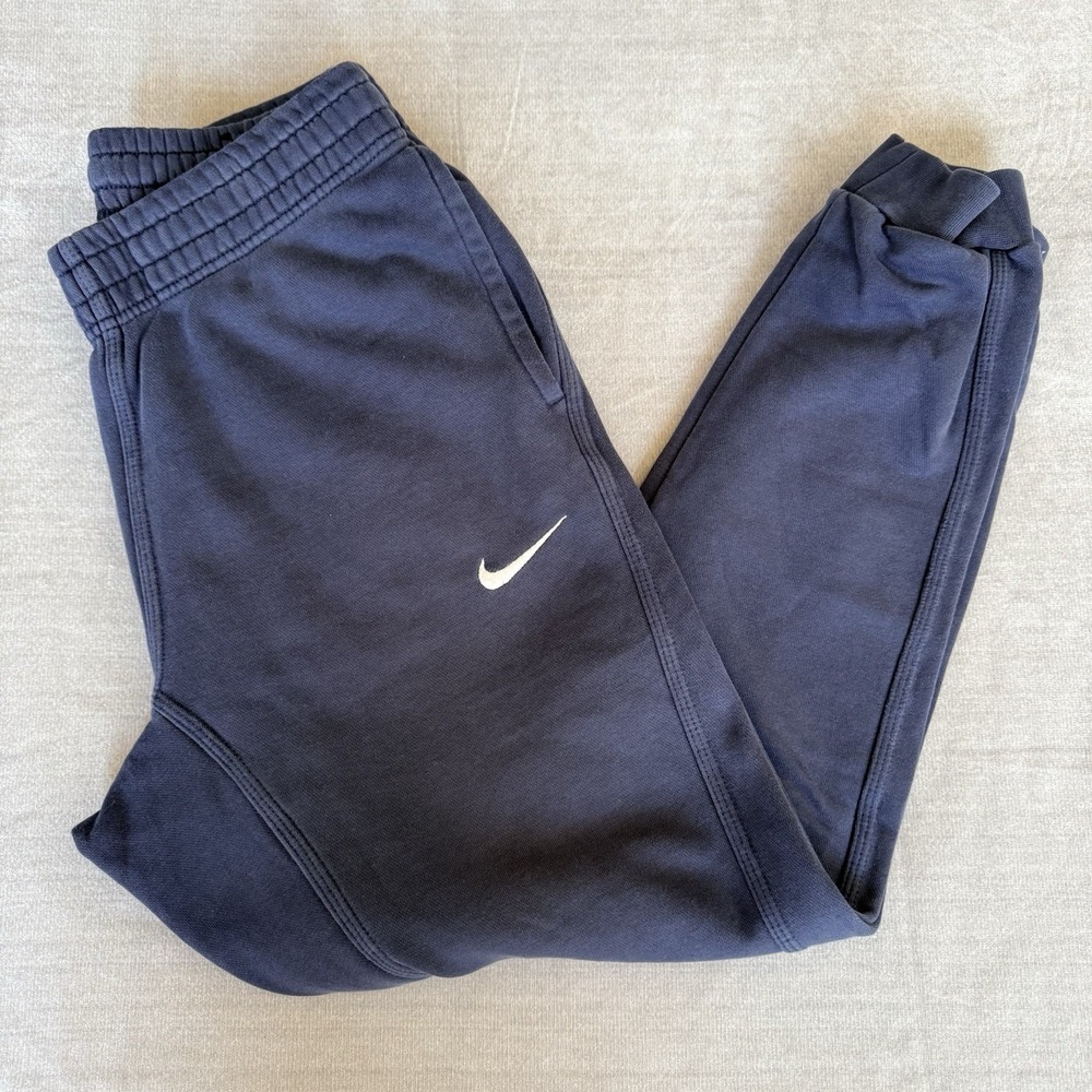 Nike Joggers Mens Small Navy‎ Blue Sweatpants Swoosh Logo Athletic Pants
